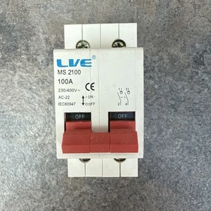 LVE Main Switch Disconnector 100 Amp Double Pole Isolator 100A MS2100 - Picture 1 of 4