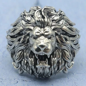 Compre 3 y obtenga 1 gratis anillos de acero inoxidable Rey León de las Bestias para hombres novios - Imagen 1 de 6