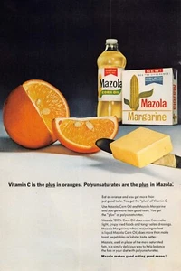 1967 Mazola Corn Oil & Margarine Vintage Print Ad Polyunsaturates Healthy Cookin - Picture 1 of 1