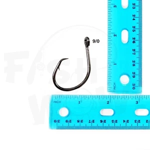 10-200pcs Fish WOW!® 9/0 Fishing 4x strong offset circle hooks Black Nickel lot - Picture 1 of 6