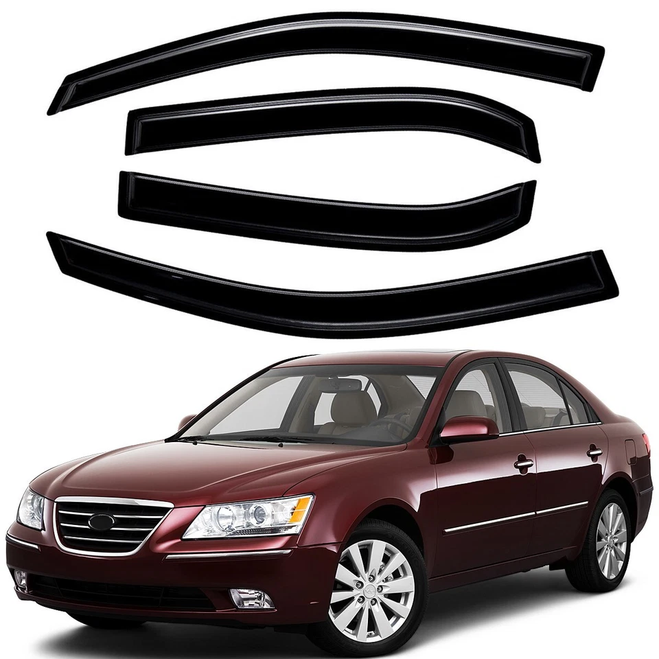 Tape-on Window Visors Vent Shade for 2005-2010 Hyundai Sonata (Old Body Style) Foto 1 de 4