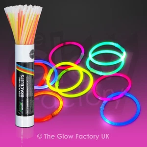 Wholesale Glow Sticks Glow Bracelets 8” Glowsticks Neon Bulk - FREE P&P - Picture 1 of 7