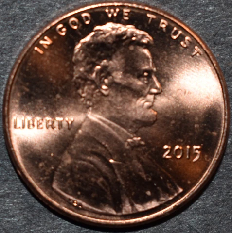 2015 P Brilliant Uncirculated Lincoln Shield Cent (Gem BU from new roll) Cover
