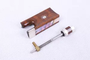 1Set Violin Bow Frog 4/4 Snakewood Violin Parts Metal Frog Screw - Picture 1 of 7