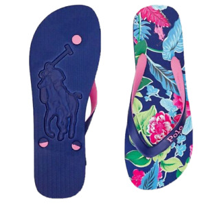 Polo Ralph Lauren Bolt Tropical Flip Flop Sandals Slides Men Size 9 D NEW