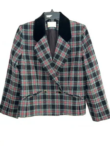 Vintage Pendleton Wool USA Size 8 Plaid Holiday Women Blazer (G) - Picture 1 of 12
