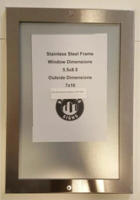 BUILDINGSIGNS.COM Elevator certificate frame 8.5" x 5.5" stainless Steel -REF24-1027