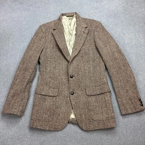 Harris Tweed Jacket Adult 38R Brown Country Hunting Outdoors Weave Blazer Men - Picture 1 of 15