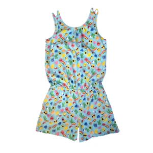 Childrens Place Girls One Piece Romper XXL/16 Blue Rainbows Smiles Emojis NWT - Picture 1 of 8