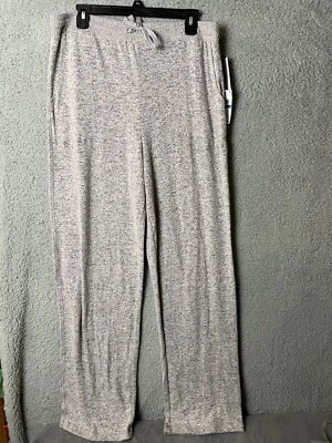 Donna Karan Ropa de Dormir Pantalones Mujer XL Gris Jaspeado Pantalones Largos Salón Cordón Foto 1 de 4