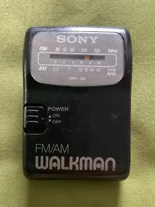 Vintage Black Sony SRF-39 Walkman Portable AM/FM Stereo Receiver VG - Picture 1 of 2