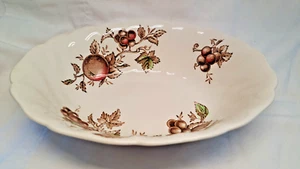 VINTAGE JOHNSON BROTHERS HARVEST TIME OVAL SERVING BOWL ENGLAND APRX 9x7x2.5" - Picture 1 of 11