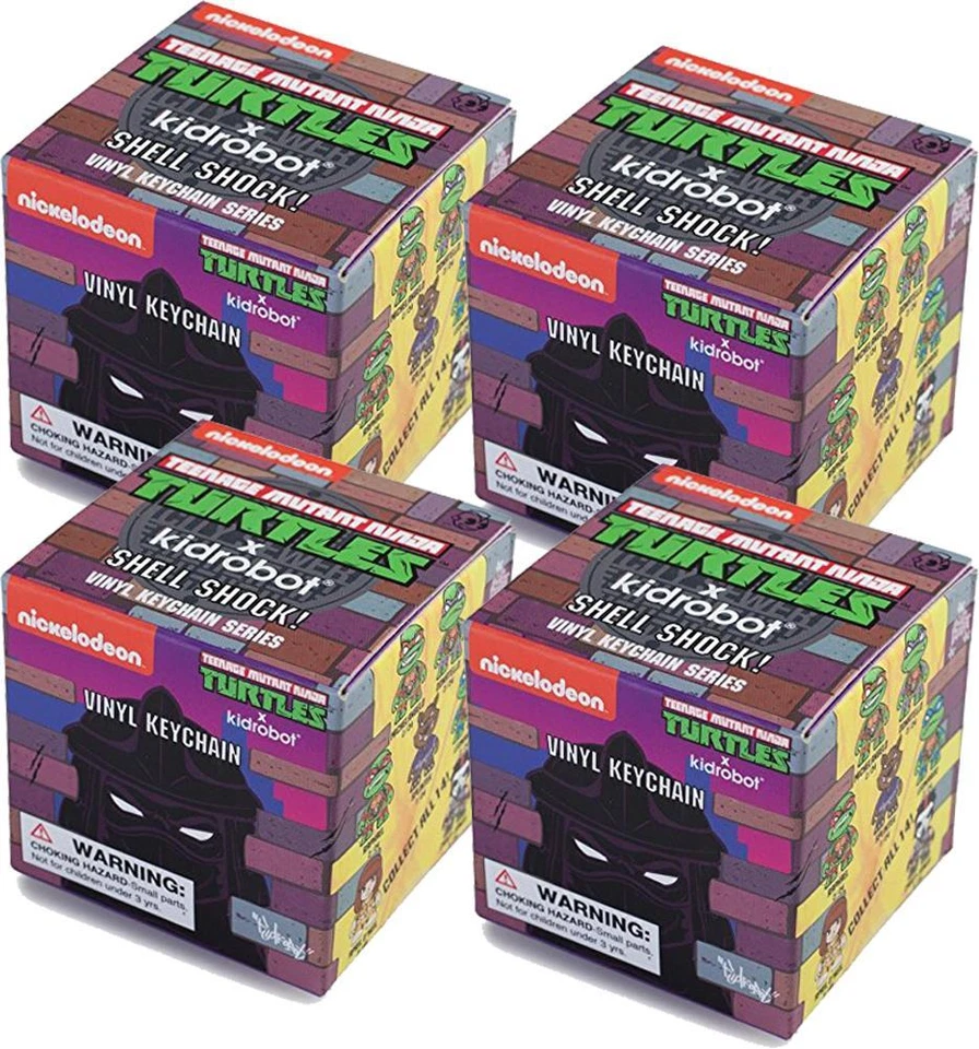 SET OF 4 TEENAGE MUTANT NINJA TURTLES TMNT BLIND BOX KEYCHAINS KIDROBOT - Image 1 of 1