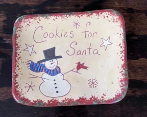 Pam Amherst Red Oaks Pottery Cookies for Santa Pottery Bowl Plate folk art euc - Picture 1 of 5