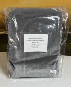 Restoration Hardware Italian Cotton Velvet Drapery RP 50" x 96" Carbon NEW $480 - Picture 1 of 8