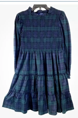 Polo Ralph Lauren Girl's XL (16) Tartan Plaid Cotton Dress Blackwatch Christmas - Image 1 of 4