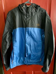 The North Face DryVent Rain Jacket Mens Med Blue Black Full Zip Hooded Summer - Picture 1 of 8