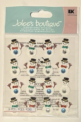 Jolee's Boutique Christmas Scrapbook Stickers - New In Package - Snowmen Repeat