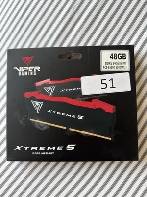Patriot Viper Xtreme 5 DDR5 48GB 2x24GB 8200MHz DIMM 288-Pin PVX548G82C38K - Image 1 of 4