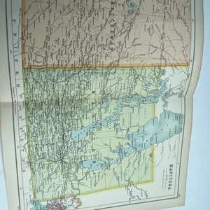 1910: Antique Map Of Manitoba Saskatchewan CS #65 Railway Atlas Antiquarian - Picture 1 of 7