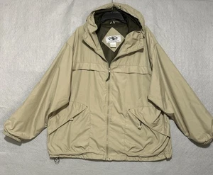 Athletic Works Jacket Coat Mens Extra Large Beige Full Zip Hooded Windbreaker - Picture 1 of 7