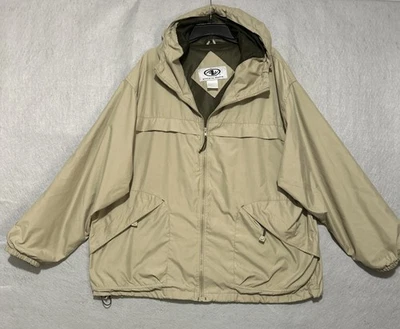 Athletic Works Jacket Coat Mens Extra Large Beige Full Zip Hooded Windbreaker - Image 1 of 4