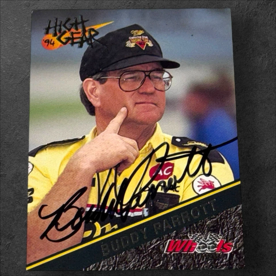 Buddy Parrott 1994 WHEELS HIGH GEAR #39 VINTAGE autographed NASCAR card - Image 1 of 1