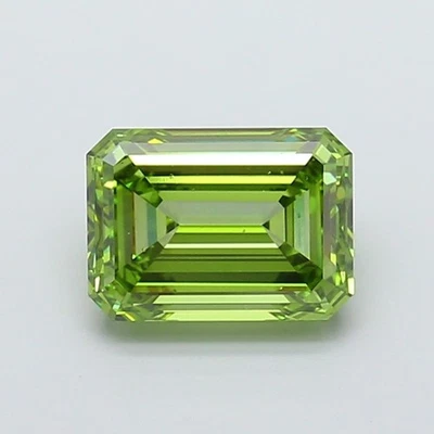 3.00Ct Fancy Vivid Green VS1 Emerald Lab Created Diamond IGI Certified Loose Sto - Image 1 of 4