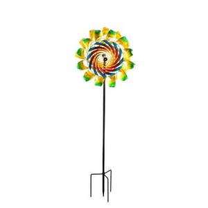Remolino de color primario de 75"H con bordes curvos girador de viento - Imagen 1 de 3