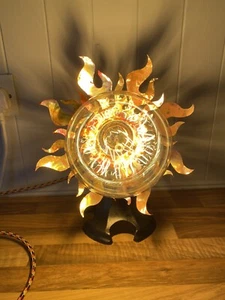 Fireball flame lamp Handcut Copper Shade - Picture 1 of 12