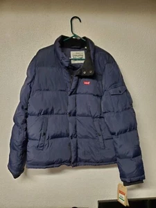 Coat - Levi's Men Puffer Coat-Jacket.  New with Tags - Navy Blue - Size Large - Picture 1 of 10