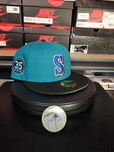 Exclusive New Era 59FIFTY Seattle Mariners Fitted Hat 7 5/8 - Picture 1 of 6