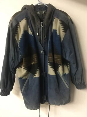 Vintage Authentic Winlit 1969 Aztec Hooded Jacket Coat Size MEDIUM - Image 1 of 4