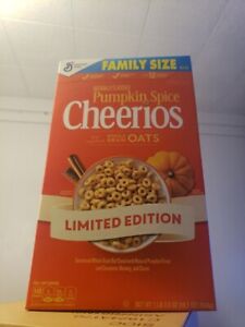 LOT OF 3 Pumpkin Spice Cheerios Limited Edition Family Size Cereal 18.5 Oz Mills