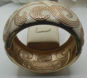 Vintage Wide Fornash Enamel Clamper Bangle Bracelet 7" - 7.1/4" - Picture 1 of 4
