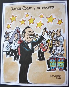XAVIER CUGAT & Su Orquesta/Cuba Dibujo de LACOSTE de la Galería de Carteles Cubana - Imagen 1 de 6
