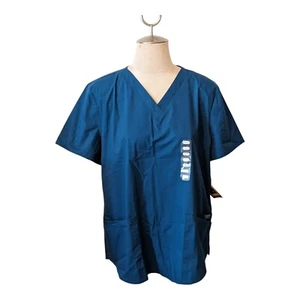 Cherokee Women’s Workwear Revolution V-Neck Scrub Top WW665 Size LG Teal Green - Picture 1 of 4