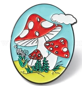 Red Caped Mushroom enamel pin #2 - Australian Stock - Free AU post - Picture 1 of 1