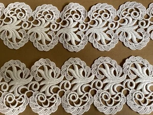 9 1/4 Yds schöne weiße gerollte Baumwolle Venise Spitze Gallon - Bild 1 von 4