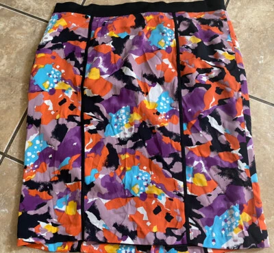 Falda Estampada de Seda Catherine Malandrino 12 Estampada Ligera Diseñadora  Foto 1 de 4