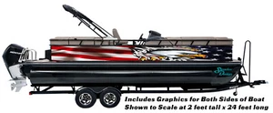 Bald Eagle Claws American Flag Graphic Decal Kit Fishing Boat Wrap Vinyl Pontoon - Picture 1 of 1