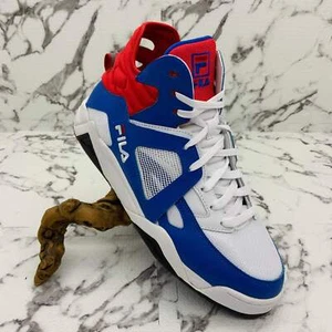 Herren Fila Cage Mid Weiß | Blau | Rot Sneaker Neu mit Etikett - Bild 1 von 8