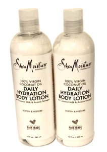 Shea Moisture 100% Virgin Coconut Oil Daily Hydration Body Lotion 13 oz Lot Of 2 - Picture 1 of 9