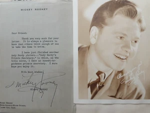 Mickey Rooney Signed Photo and Letter Film Studio Envelope Framed Collectable - Picture 1 of 10