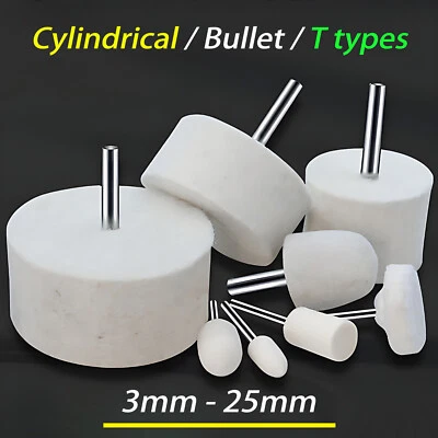 Felt Polishing Buffing Pads Wool Plastic Dremel Rotary Tool Kit Set White 3-25mm - Image 1 of 4