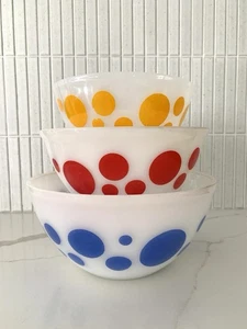 Agee Pyrex Harlequin Dots Nesting Bowl Set - Picture 1 of 16