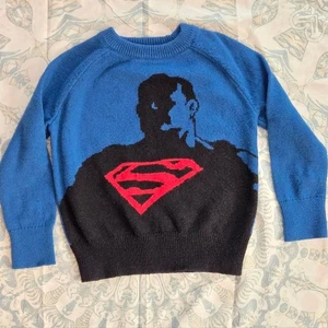 Superman! GAP x Junk Food Knit Sweater Wool-blend Unisex Kids' XS 4-5 110cm - Picture 1 of 5