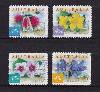 AUSTRALIA 1999 COASTAL FLOWERS (SELF ADHESIVE) COMP. SET OF 4 STAMPS FINE USED - Image 1 of 4