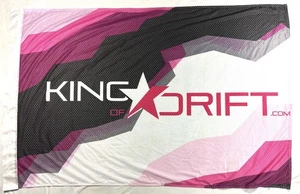 Bandera King of Drift Racing 61”x39” rosa negro decoración de garaje - Imagen 1 de 4