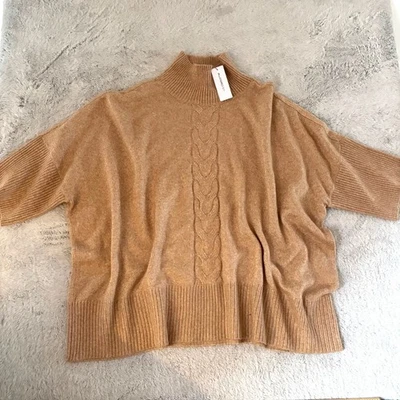 NUEVO Suéter Liz Claiborne Mujer Tejido con Cable Camel 4X 5X Dinero Antiguo Preppy Clásico Foto 1 de 4